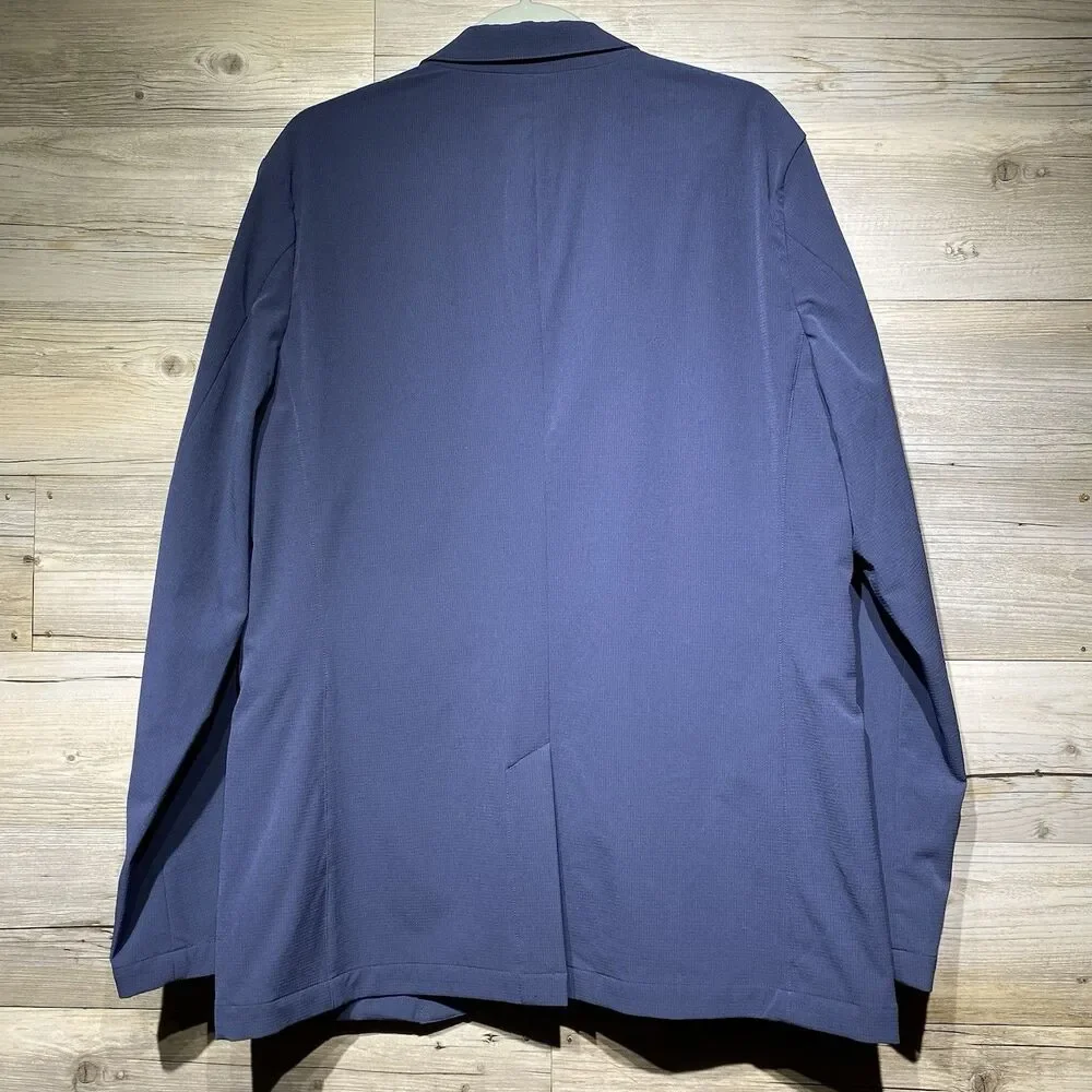Bluffworks Telex Tech Blazer Mens 42L Blue Classic Fit Stretch Travel Jacket